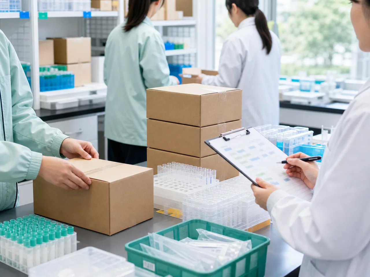研究用試薬（RUO）の法人向け供給を確認するラボ現場イメージ